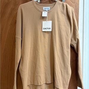 Cactus Tan Long Sleeve Blouse women size XL